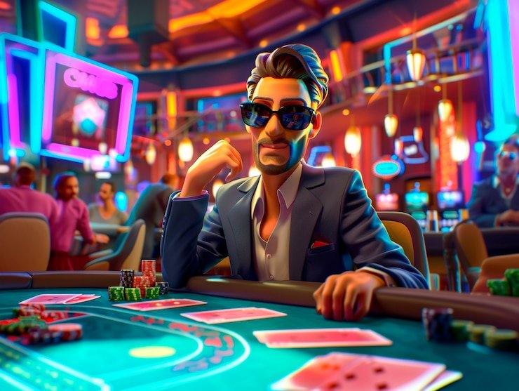 Deretan slot mesin dengan tema warna-warni dan animasi menarik pada aplikasi kasino online